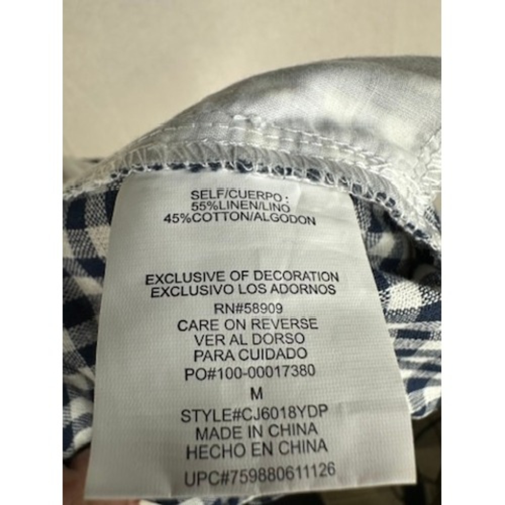 copper key womens blue gingham Button Up Skirt Size Medium - Picture 7 of 7